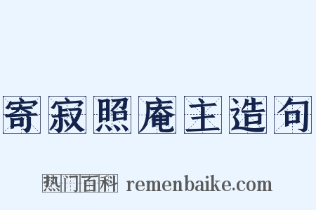 寄寂照庵主造句是什么意思的图片